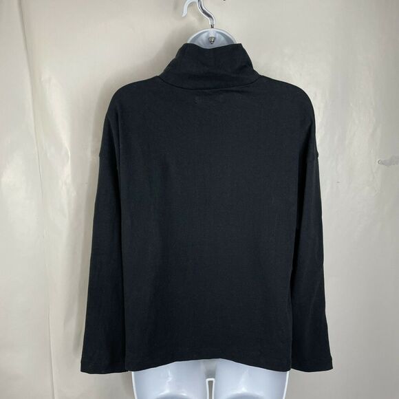 Madewell Black Turtleneck Button Sleeve Top Blouse NWT Size XS - Picture 6 of 8